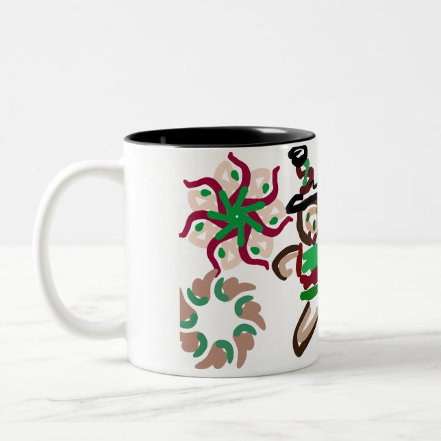 Pepparkaksgubbe glädje Två-Tonad mugg (Vänster)