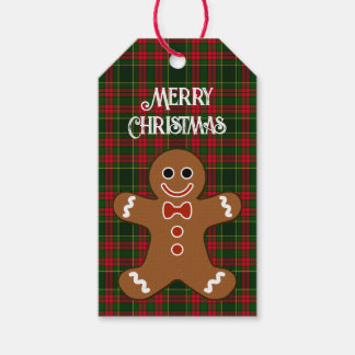 Pepparkaksgubbe God jul Gift-Märkre Presentetikett