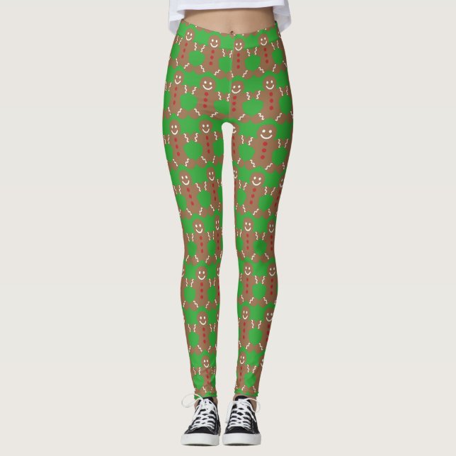 Pepparkaksgubbe Grönt Leggings (Framsida)