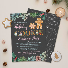 Pepparkaksgubbe Helgdag Cookie Exchange Party Inbjudningar