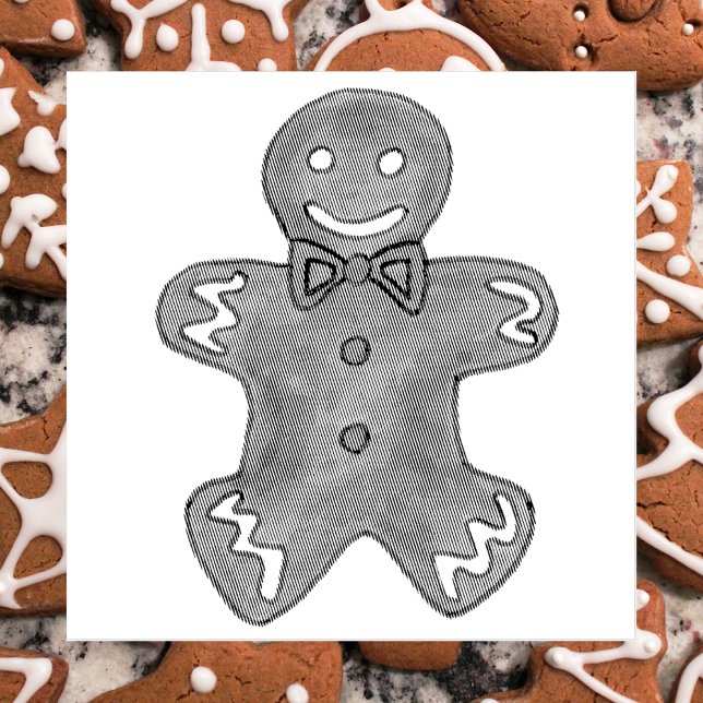 Pepparkaksgubbe-Helgdag för julkakor Stämpel (Gingerbread stamp)