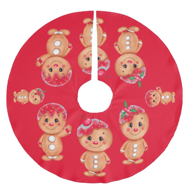 Pepparkaksgubbe Helgdag julafton Säsong Julgransmatta Borstad Polyester (Framsidan)