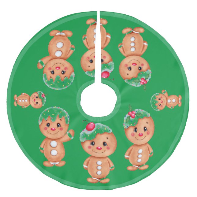 Pepparkaksgubbe Helgdag julafton Säsong Julgransmatta Borstad Polyester (Framsidan)