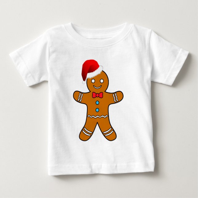 pepparkaksgubbe i julklapp tee (Framsida)