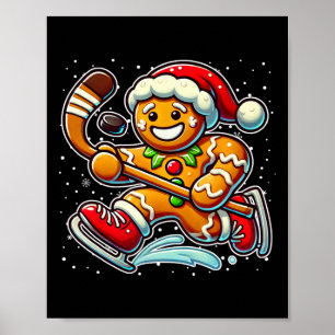 Pepparkaksgubbe Ishockey Rolig Jul Tomte S Poster