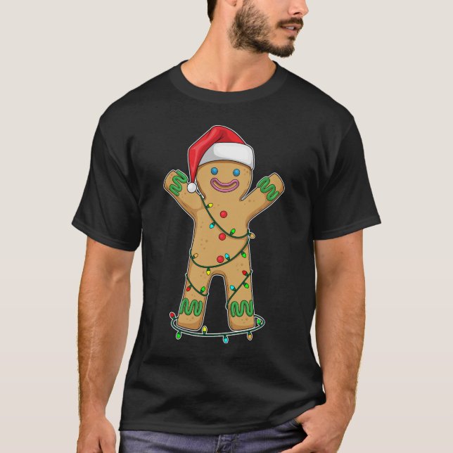 Pepparkaksgubbe Jul Fairy ljus T Shirt (Framsida)
