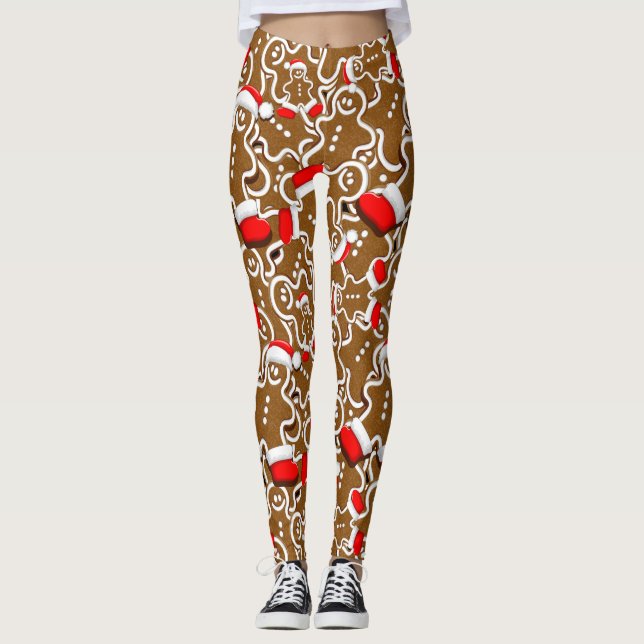 Pepparkaksgubbe jul Jultomten Leggings (Framsida)