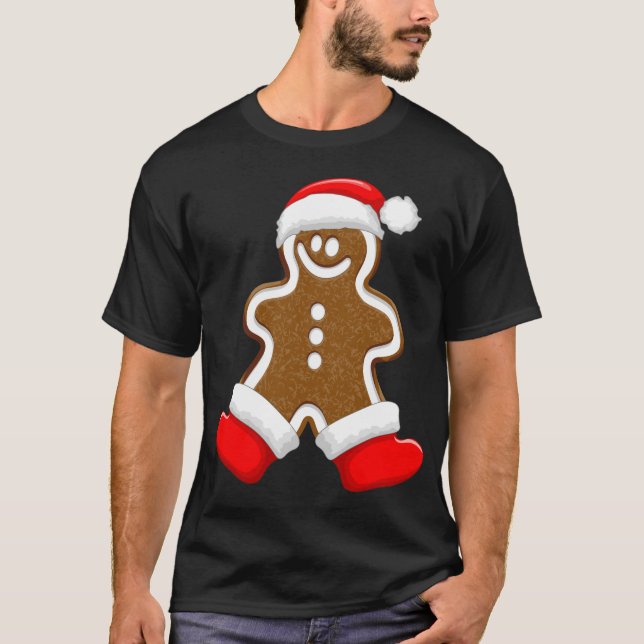 Pepparkaksgubbe jul Jultomten T Shirt (Framsida)