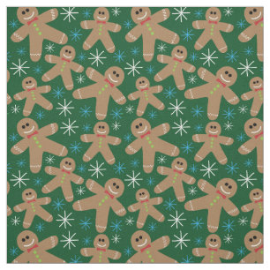 Pepparkaksgubbe jul Mönster Tyg