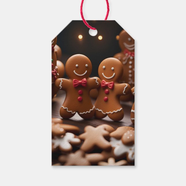 Pepparkaksgubbe Jul Presenteavårtetikett Presentetikett (Framsidan)