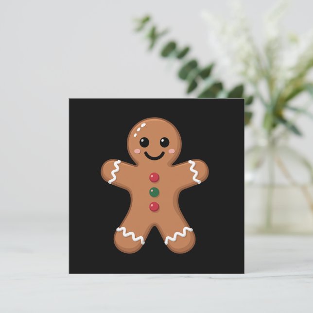 Pepparkaksgubbe julbakning av julkakor semester  julkort (Stående Fram)