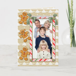 Pepparkaksgubbe Julfoto Hälsning Helgkort