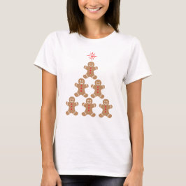Pepparkaksgubbe julgran röda stjärna kakor t shirt