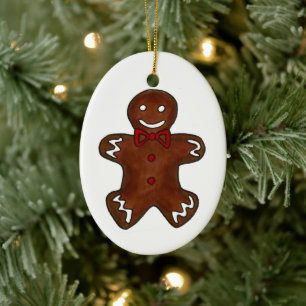 Pepparkaksgubbe Juli Helgdag Baking Cookies Julgransprydnad Keramik