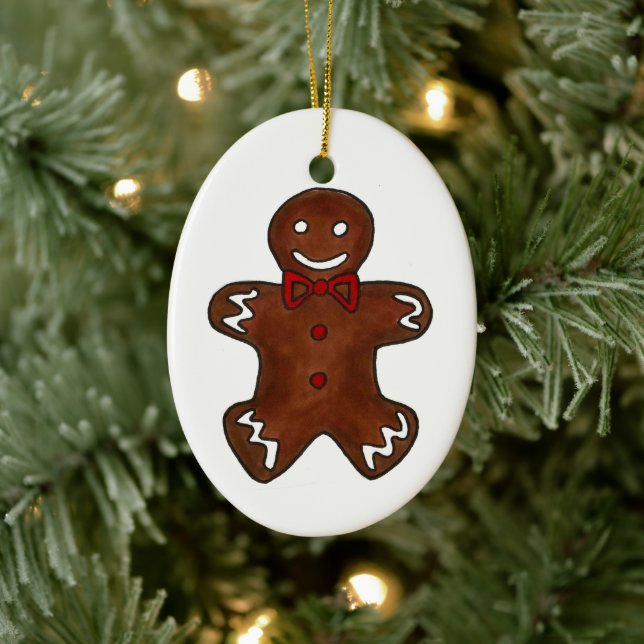 Pepparkaksgubbe Juli Helgdag Baking Cookies Julgransprydnad Keramik (Träd)
