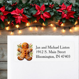 Pepparkaksgubbe Juli Returadress Etikett