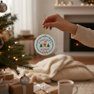 Pepparkaksgubbe & Julkrans Julgransprydnad Keramik