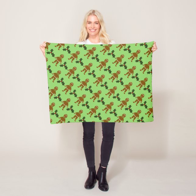 Pepparkaksgubbe jultomte Blanket Fleecefilt (På plats)