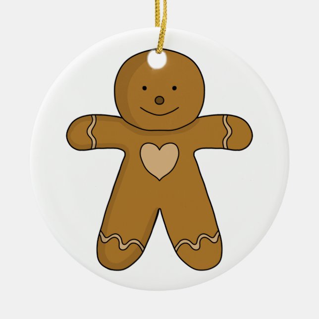 Pepparkaksgubbe-jultomte Julgransprydnad Keramik (Framsidan)
