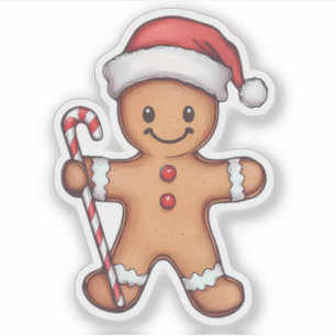 Pepparkaksgubbe-jultomte Klistermärken