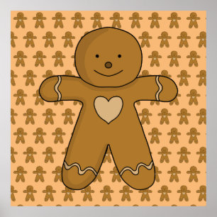 Pepparkaksgubbe-jultomte Poster