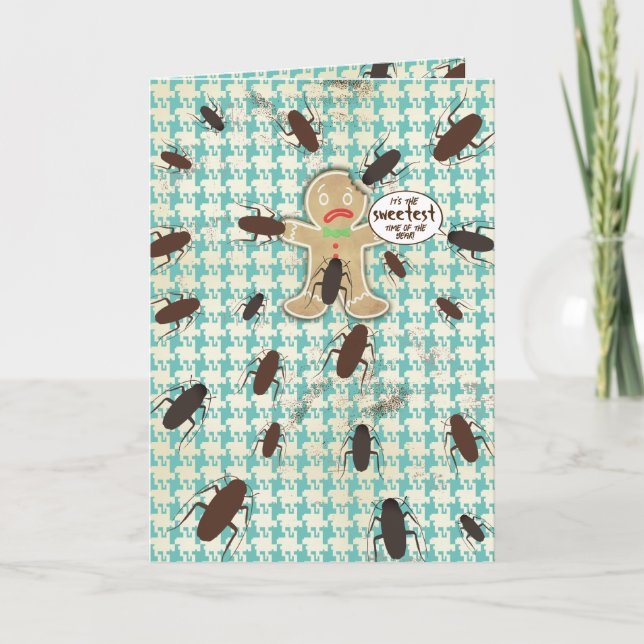 Pepparkaksgubbe, kaka bakverk, bakverk jul tack kort (Framsida)