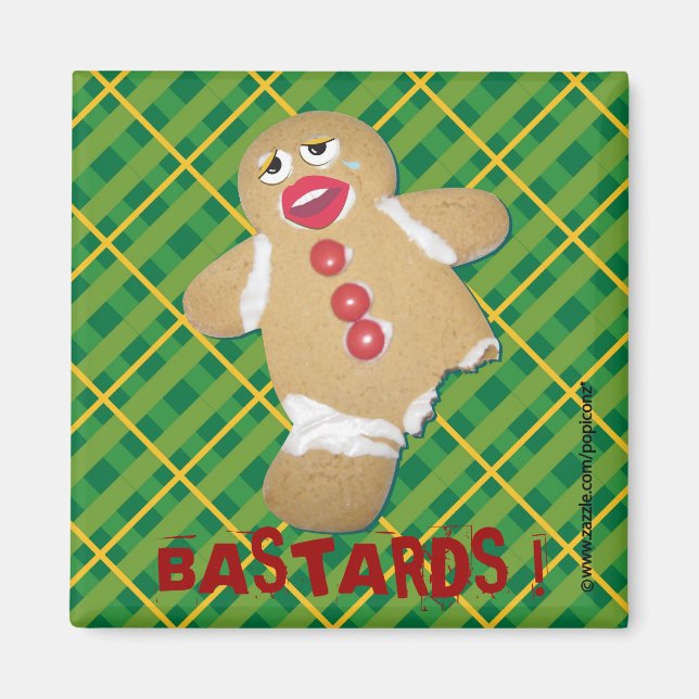 pepparkaksgubbe-kaka, humoristisk stift! magnet (Framsidan)