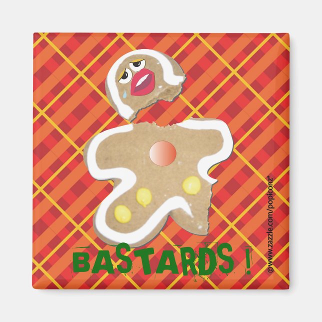 pepparkaksgubbe-kaka, humoristisk stift! magnet (Framsidan)