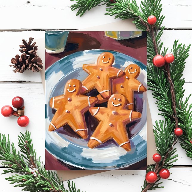 Pepparkaksgubbe kakor | God Jul Helg Vykort (Skapare uppladdad)