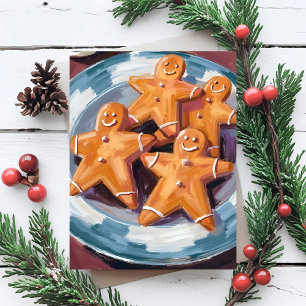 Pepparkaksgubbe kakor God Jul Julkort