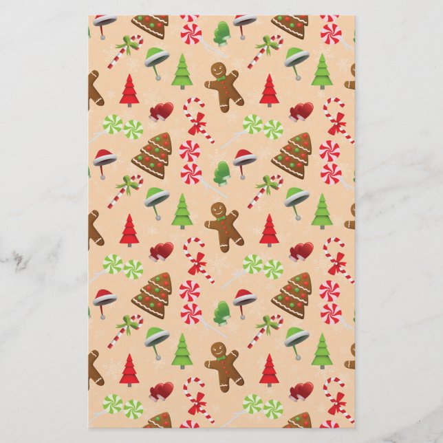 Pepparkaksgubbe,Kandy och tomhat Brevpapper (Framsida)