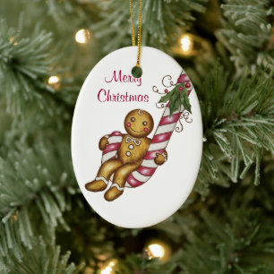 Pepparkaksgubbe Karamellstång Ornament