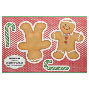 Pepparkaksgubbe Klipp ut och Sew Plushie Kit Fabri Tyg