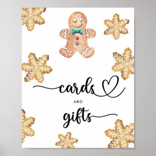 Pepparkaksgubbe - kort och gåvor för babydusch poster