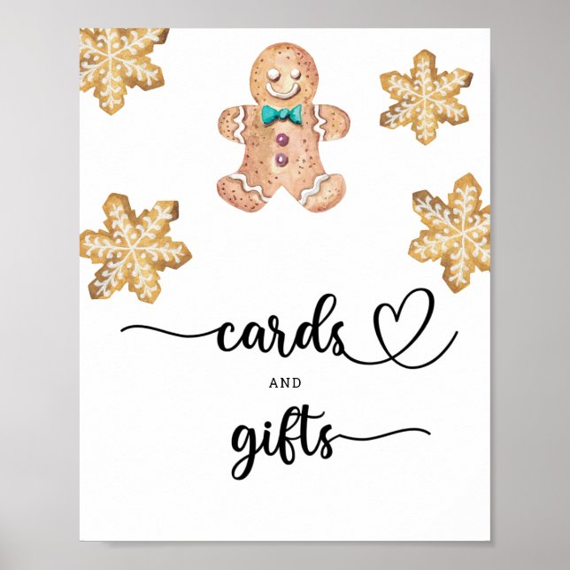 Pepparkaksgubbe - kort och presenter baby shower poster (Framsidan)