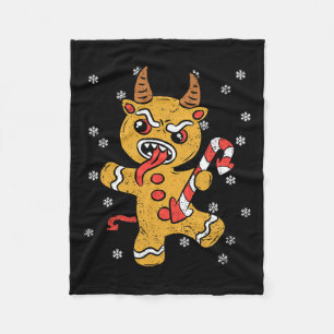 Pepparkaksgubbe Krampus jul Pajama X-mas Can Fleecefilt