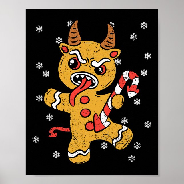 Pepparkaksgubbe Krampus jul Pajama X-mas Can Poster (Framsidan)