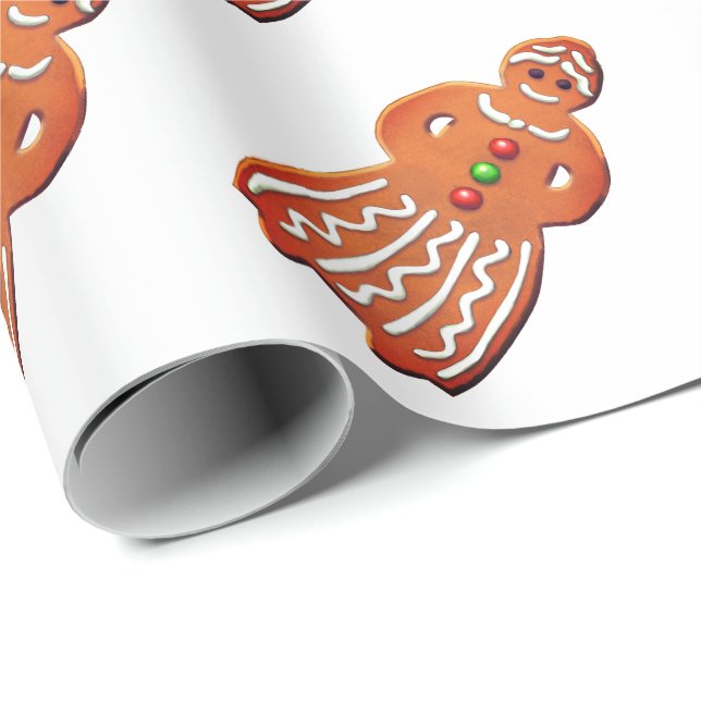 Pepparkaksgubbe kvinna cookie morma presentpapper (Rullad Hörn)