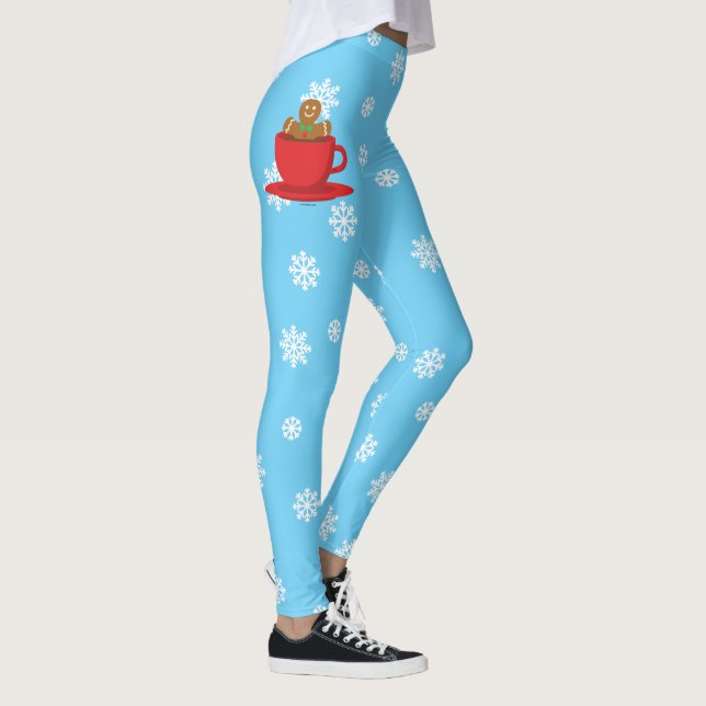 Pepparkaksgubbe Lättare i Hett Chocolate Red Kopp Leggings (Höger)
