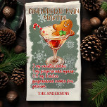 Pepparkaksgubbe Martini jul Cocktail Recipe Kökshandduk<br><div class="desc">Fira helgdagarna med den här Pepparkaksgubben, Martini, kökshandduk för julcocktail. Med en roligt och ett giftigt cocktailrecept är den här handduken perfekten för att lägga till helgdag charm i köket. Anpassa det till din familj namn för att skapa en unik keepy som är både snyggt och funktionell för helgdag sammankomster....</div>