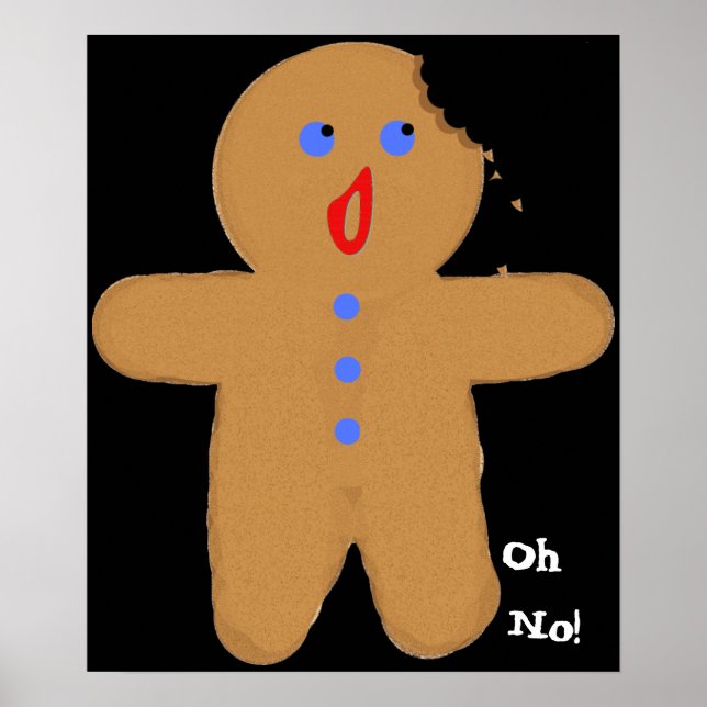 Pepparkaksgubbe med Bita Halloween Kor. Poster (Framsidan)