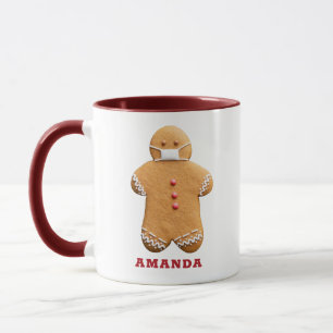 Pepparkaksgubbe med en mask Personlig mugg