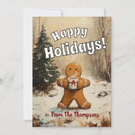 Pepparkaksgubbe med Hett Kakao Julkort