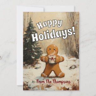 Pepparkaksgubbe med Hett Kakao Julkort