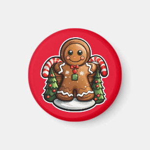 Pepparkaksgubbe med polkagrisar magnet