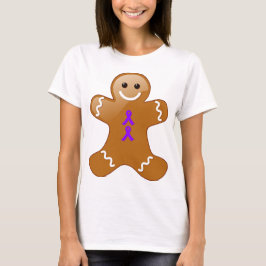 Pepparkaksgubbe med Violet Rosett band T-shirt