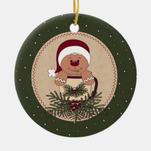 Pepparkaksgubbe Mugg Arrangemang Julgransprydnad Keramik (Framsidan)