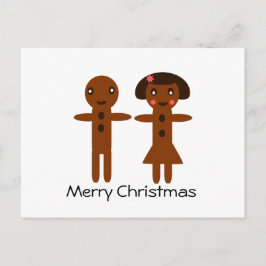 Pepparkaksgubbe och Girl God jul Helg Vykort