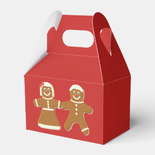 Pepparkaksgubbe och kvinna på Röd Presentaskar