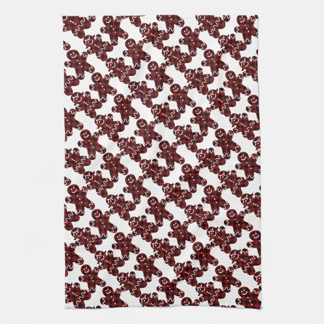 Pepparkaksgubbe och kvinnor kökshandduk (Vertikal)